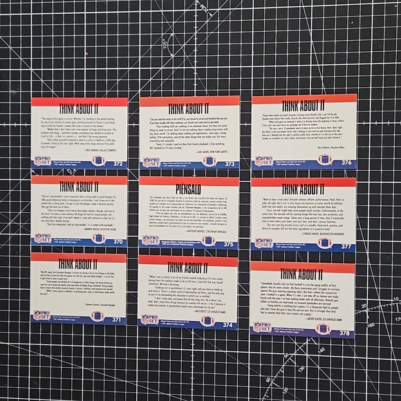 9 card lot of 1991 Pro Set THINK ABOUT IT Series in Near Mint condition! - Picture 2 of 6